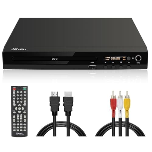 Lecteur DVD HD avec Péritel, Lecteurs DVD Multi-Régions Gratuits pour TV, Lecteur DVDs CD pour Système Stéréo Domestique avec Entrée USB, Sortie HDMI, Sortie RCA, Prise Micro, PAL NTSC Intégré