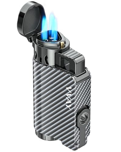 VVAY Briquet Tempete Gaz Rechargeable, 3 Jet Flammes (Gaz Non Inclus)