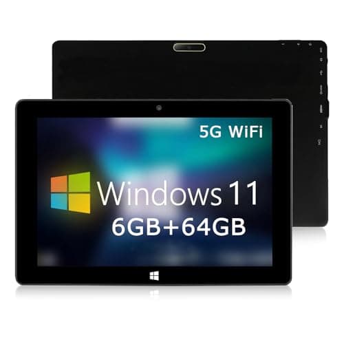 TPSPAD Tablette Windows 11 Tablette Tactile 10.1 Pouces 6Go RAM+64Go ROM, Dual-Core processeur, HD 1280×800 IPS, 1.6GHz 5G WiFi+Bluetooth 4.0+6000mAh+2MP + 5MP Dual Camere+Type C+OTG