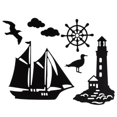 Lot de 7 matrices de découpe maritime