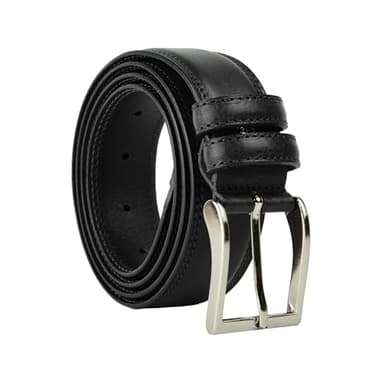 Conte Massimo Ceinture pour homme en cuir véritable, fabriquée en Italie, raccourci, Noir , 150/155 cm