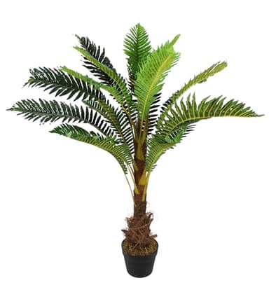 Palmier Artificiel Arnusa 100 cm avec 18 Feuilles de Palmier comme Un Vrai Palmier en Pot. Plante Artificielle. Arbre Artificiel. Tropical. Plante décorative en Pot