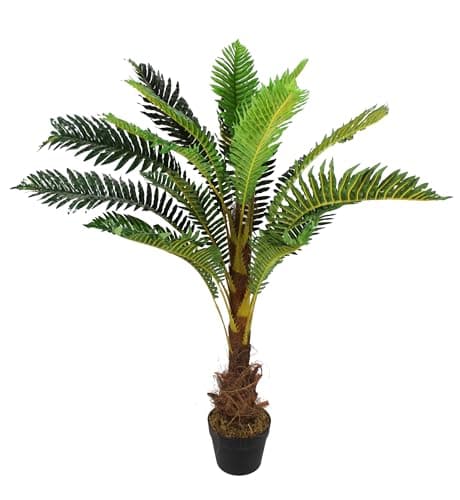 Palmier Artificiel Arnusa 100 cm avec 18 Feuilles de Palmier comme Un Vrai Palmier en Pot. Plante Artificielle. Arbre Artificiel. Tropical. Plante décorative en Pot
