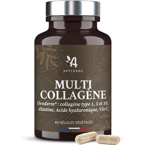 Collagène Breveté + Acide Hyaluronique - 3 Brevets et 16 Études Cliniques - 2 Mois de Cure - 60 Gél - Fabriqué en France par Apyforme