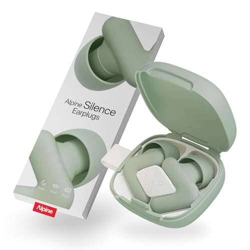 Alpine Silence Bouchons d'Oreilles pour Dormir, Voyager & Se Concentrer - Confortables, Réutilisables - V-forme ajustée & Embouts Ovales Doux – XS/S/M/L – Réduction de Bruit Optimale - Vert