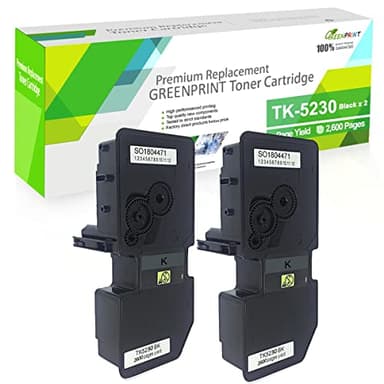 GREENPRINT Cartouches de Toner Compatibles TK5230 TK-5230 2 Noir Haute Capacité 2600 Pages pour Imprimantes Kyocera ECOSYS P5021 P5021cdn P5021cdw M5521 M5521cdn M5521cdw - L'emballage Peut Varier