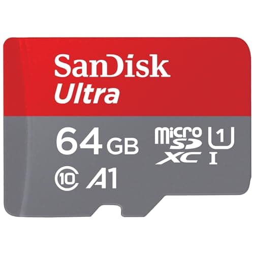 SanDisk 64 Go Ultra microSDXC UHS-I Carte + Adaptateur SD, avec jusqu'à 140 Mo/s, Classe 10, U1, homologuée A1