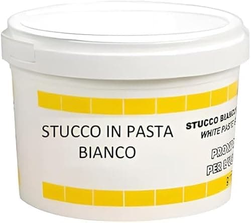 bricoleva.it Pot Stuc Blanc Pâte Professionnelle Prête à l'emploi - Utile Bois et Mur - Adhérence Parfaite et Séchage Rapide (1kg, Blanc)