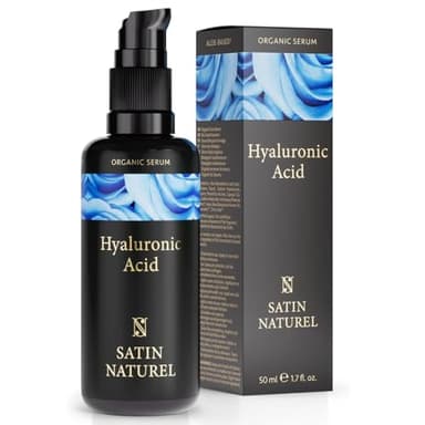 Serum Acide Hyaluronique Visage 50ml, Booster de Collagene et Acide Hyaluronique Pur - Acide Hyaluronique Serum Visage - Serum Anti Age - Anti Ride Soins pour le Visage Peau Sensible - Satin Naturel