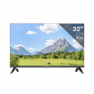 TEEVIEW 32 Pouces TV LED HD | 3X HDMI | 2X USB | Lecteur multimédia USB intégré | Design sans Cadre | TV32QHA-EU
