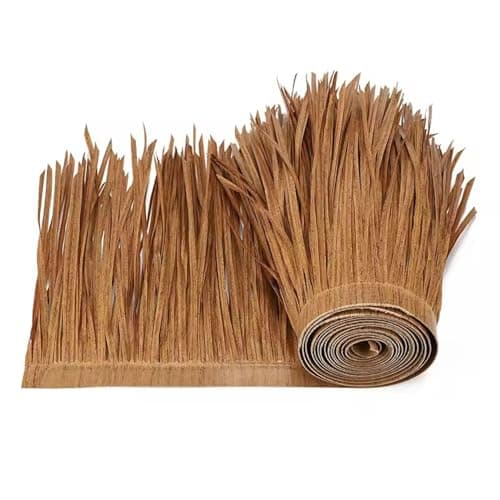 FMLCLSTJM Toit De Paille Rouleau De Chaume De Palmier, Rouleau De Paille Artificielle pour Jardin, Terrasse, Fête, Décoration De Bar Tiki pour Pergola Patio, Décoration Exotique Anti-UV(0.5m x 2m)