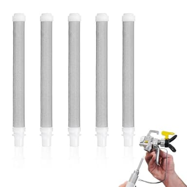 Filtres pour Pistolet à Peinture Airless Wagner, 5 Pièces 60 Mesh Éléments De Filtre À Pistolet À Pulvériser Airless Acier Inoxydable, Résistants à la Corrosion, Type à Pousser - 100mm