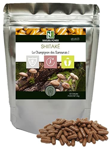 NAKURU | Shiitaké | 120 Gélules de 275mg | Gamme Power | Fabriqué en France | "Le Champignon des Samouraïs !"
