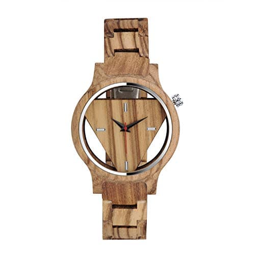 MICGIGI Montre-bracelet analogique à quartz pour homme/femme avec cadran en bois de bambou et bracelet en bois réglable, Bracelet