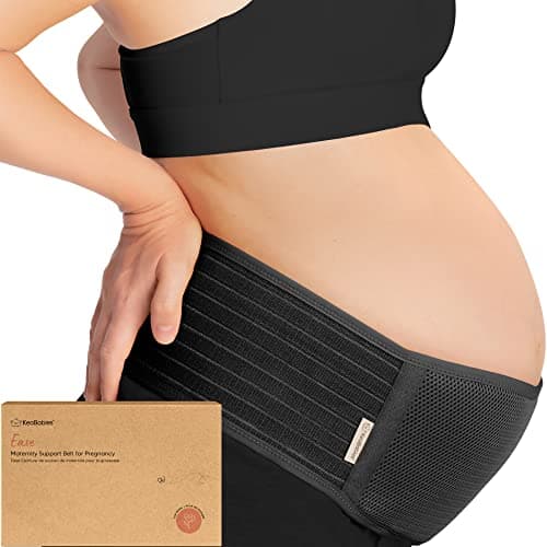 Bande De Ventre De Maternité Pour La Grossesse - Ceinture De Maintien Du Ventre De grossesse Douce & Respirante - Bandes de soutien pelvien (Midnight Black, M/L)