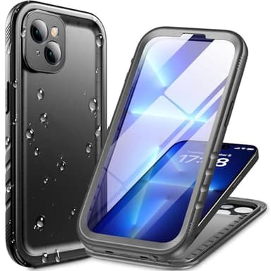 Cozycase Coque pour iPhone 13 Étanche Antichoc - 360 degres Incassable Militaire Rigide Intégrale Case/Bumper/Housse 【IP68 Waterproof/Imperméable】 Etui Anti Choc Eau avec Protection Camera - Noir