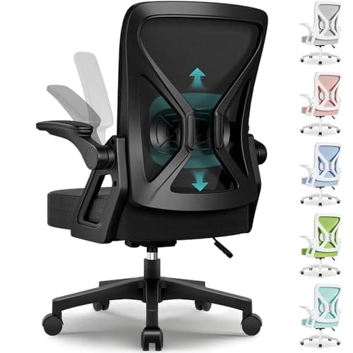 Airchros Fauteuil de Bureau, Chaise de Bureau avec Support Lombaire Ajustable 6 cm, Chaise Ergonomique 150kg, Siege Bureau avec Accoudoirs Pliables
