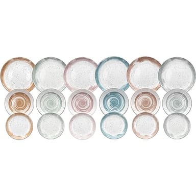 Tognana Sienna, Service de vaisselle pour 6 personnes, 18 pièces, porcelaine, multicolore