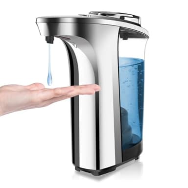 HMJIA Distributeur Savon Automatique 500ml Distributeur de Savon Automatique sans Contact 5 Niveaux de Savon Réglables Distributeur de Savon avec Capteur pour Salle de Bains et Cuisine (Argent)