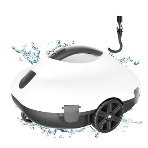 Bestyks Robot Piscine, Robot Piscine sans Fil 130 Minutes de Nettoyage Puissant, Robot De Piscine Moteurs à Double entraînement Idéal pour piscines à Fond Plat jusqu'à 80 m²