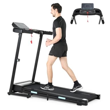 NOVONOVA Tapis de Course Pliable Electrique Maison, Tapis Roulant Pliable pour Exercice à Domicile, Écran LED, Impulsion, Tapis de Marche 12km/h, Silencieux Treadmill Professionnel Walking Pad Compact