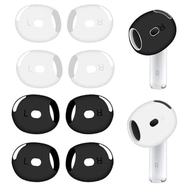 AOOTUERL 4 Paires d'embouts de Rechange pour Airpods 4 antidérapants/Rayures, Accessoires de Sport Ultra Fins en Silicone Souple pour écouteurs AirPod 4ème génération (Compatible étui)