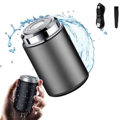 Sopami Mini rasoir électrique portable de voyage Sopami, rasoir étanche rechargeable par USB, tondeuse à barbe électrique pour voiture, voyage (Metallic Silver)