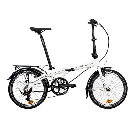 Dahon VYBE D7 Vélo Pliant 20 Pouces Adultes, Vélo Pliable Cadre en Aluminium 7 Vitesses, Vélo Pliant Léger Hauteur réglable, Vélo de Ville Pliant pour Courts Trajets et Loisirs Blanc