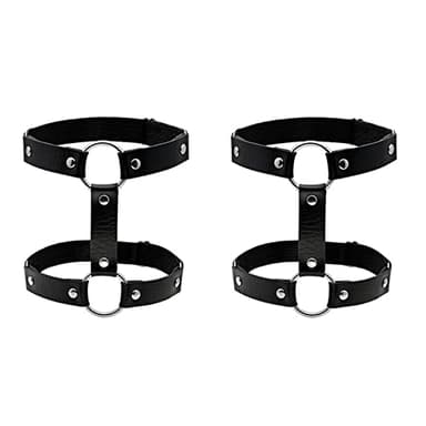 2PCS Double Rangée Jarretelles Anneau Jambe Gothique Jambe élastique Punk Harnais Porte-Jarretelles Réglable Porte Jarretelle Vintage Porte Jarretelle Sexy Ensemble pour Femmes et Filles