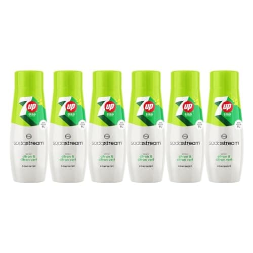 SodaStream Lot de 6 Concentrés 7Up Zéro Sucres pour Machine à Eau Pétillante et Soda | Préparez jusqu'à 9 Litres de 7Up en Quelques Secondes, Goût Original, 440ml