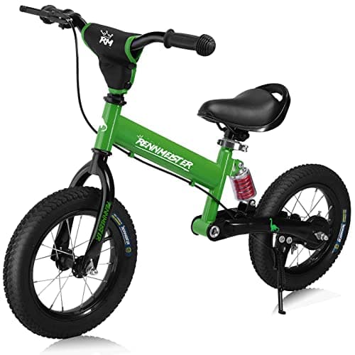 Rennmeister Draisienne pour Enfants Hauteur réglable Frein Volant 2 à 5 Ans Vélo 12 Pouces Pneus Vélo d'apprentissage Vélo Vert