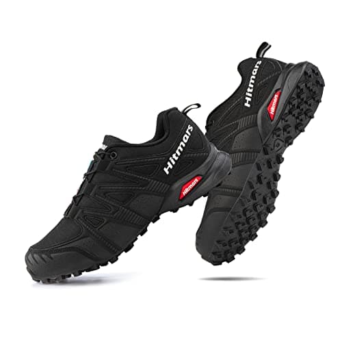 Hitmars Chaussures de Trail Homme Chaussure de Randonnee Basses Basket Trail de Trekking Imperméables Running Shoes Marche Unisexe Multisports Noir EU 43