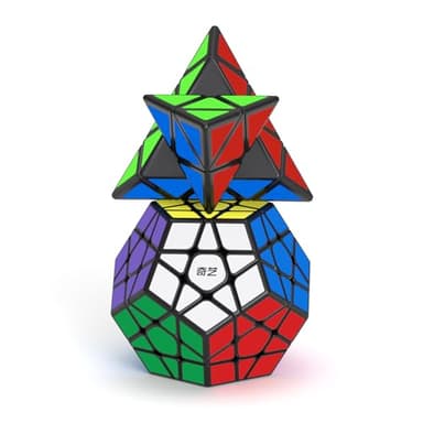 ROXENDA Ensemble Speed Cube, Pyramide Megaminx Speed Cube Smooth Puzzle Cube Set, 2 Pack