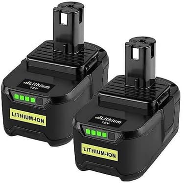 LabTEC Lot de 2 Batteries de Rechange, au Lithium, 18 V, 5000 mAh, pour Batterie Ryobi 18 V RB18L50, BPL-1815, BPL-1820G, BPL1820, BPL18151, P102, P103, avec Lampe d'affichage