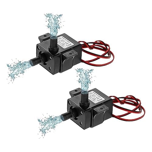 Lot de 2 mini pompes submersibles sans balais DC 12 V 4,8 W 240 l/h pour aquarium, jardin, poisson, eau, fontaine, divertissement, diamètre de buse 8 mm pour piscine, aquarium, réservoir à poissons