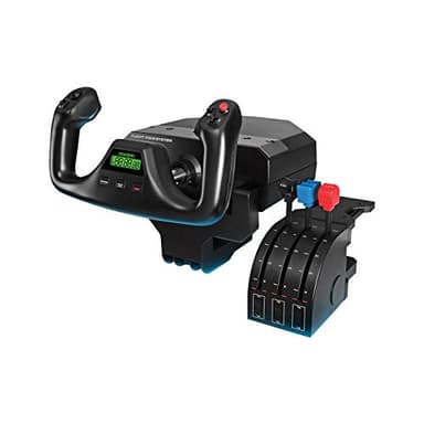 Logitech G Saitek Pro Flight Yoke Système de Manche et Bloc, Commande des Gaz Incluses, 5 Axes, Gouvernail en Aciers Inoxydable, Arbre de Commandes de l'Aileron, USB - Noir