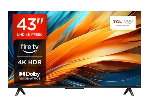 TCL 43PF650 43 Pouces 4K Ultra HD, HDR TV, Smart LED Fire TV (Dolby Vision, Dolby Atmos, DTS, HDR 10, Alexa intégré, Airplay2, Miracast)