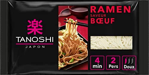 TANOSHI - Ramen Précuites Saveur Bœuf - Nouilles Japonaises Instantanées - Pour 2 Personnes - 360 g