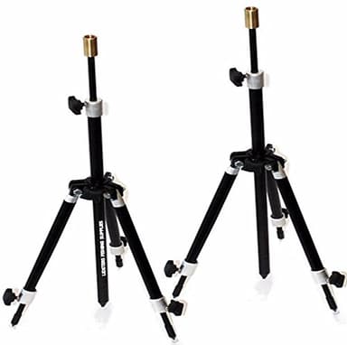 Lot de 2 mini trépieds de pêche à la carpe entièrement réglables Noir