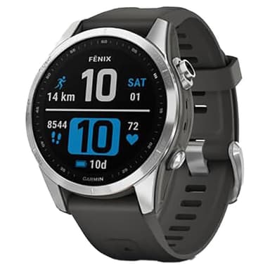 Garmin - fenix 7S - Montres GPS multisports connectée haute performance - Silver avec bracelet gris - Boitier 42 mm
