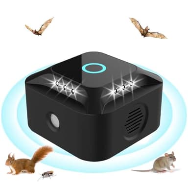 Ultrasons pour Rats, 2024 Répulsif à ultrasons Souris et Rats 360° avec lumière LED répulsif à ultrasons pour Souris rongeurs parasites internes Plug-in cafards Anti-parasites pour Jardin