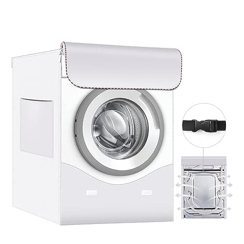 Couvre-machine à laver d'extérieur imperméable, couvre-machine à laver pour intérieur épais argenté, housse de machine à laver extérieure avec ouverture avant, housse sèche d'extérieur protection