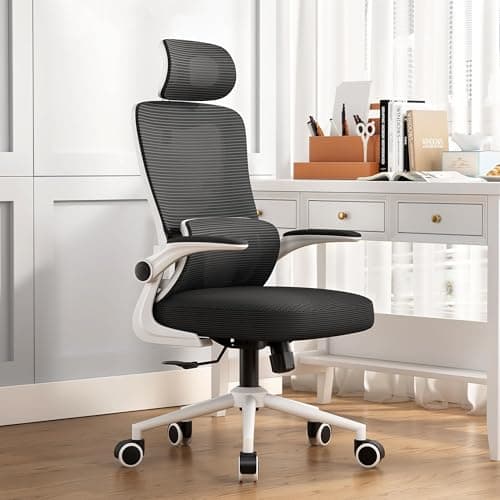 LIYURUI Chaise de Bureau Ergonomique, Chaise de Bureau avec Hauteur et Appui-tête réglables, Support Lombaire, Maille Respirante, accoudoirs rembourrés, Chaise Inclinaison à 125°, pivotante à 360°