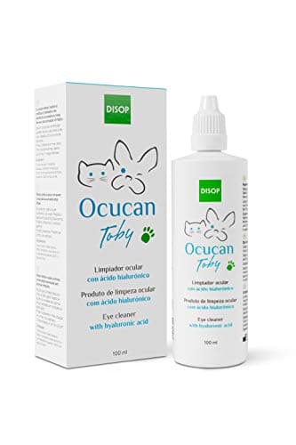 Ocucan Toby Nettoyant Oculaire à l'acide Hyaluronique pour Chiens et Chats. Enlève en Douceur et de Façon Naturelle Les Croûtes et Les Saletés. Prévient l'apparition de Taches (100 ML)
