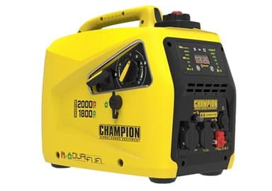 Champion Power Equipment Générateur d'onduleur portable à double carburant de 2000 watts au LPG - Moteur de 80cc, Autonomie de 11 heures, Onde sinusoïdale pure, LED de remplissage de carburant