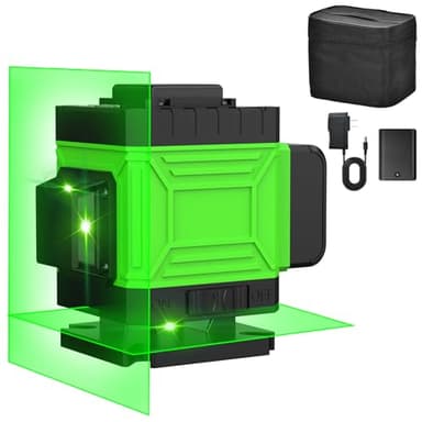 Onherm Niveau Laser Autonivelant, 360°x2, 8 Ligne, 50 Mètres Laser Vert, Rechargeable Laser de Chantier, Horizontal et Vertical Laser Croisé pour Décoration de Maison et Exterieur, Sac de Protection