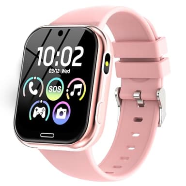 Montre Connectée Enfant - Smartwatch Téléphone Pour Fille Garçon avec Appel SOS, Réveil, 19 Jeux, Montre Intelligente Enfants de 4 à 12 Ans Cadeau avec Musique, Appareil Photo, Lampe Poche, Rose