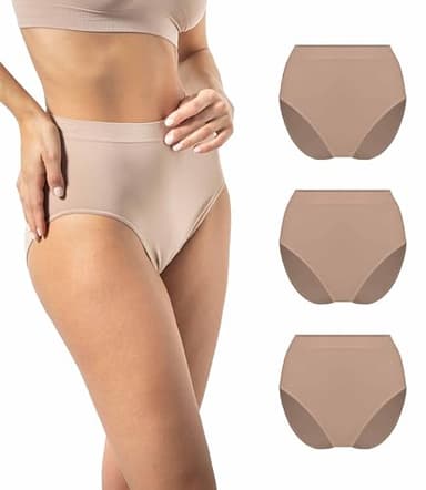 Risalti Culotte Femme Taille Haute Microfibre 3Pcs - Culottes Et Slips Femme, Plus Douce Que la Culotte Femme Coton Taille Haute, Culotte sans Couture Femme, Lot Culotte Femme - Made in Italy