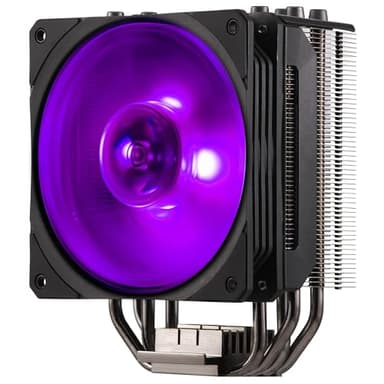 Cooler Master Hyper 212 RGB Black Edition avec Bracket LGA1700 Refroidisseur CPU, 4 Heatpipes à Contact Direct Continu,Ventilateur SF120R RGB LED,Configuration Push-Pull Possible (non inclus),Noir