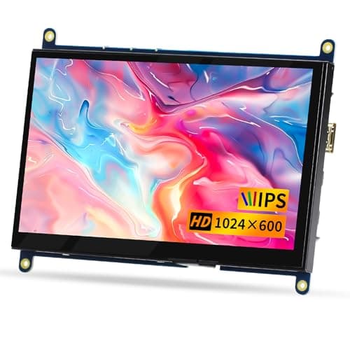 7 Pouces Raspberry Pi Display, HD IPS 1024x600 Mini Moniteur pour Raspberry Pi 5/4/3, PC, Windows, Xbox, Caméra